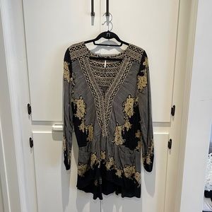 Free People Gold and Balck Tunic Dress